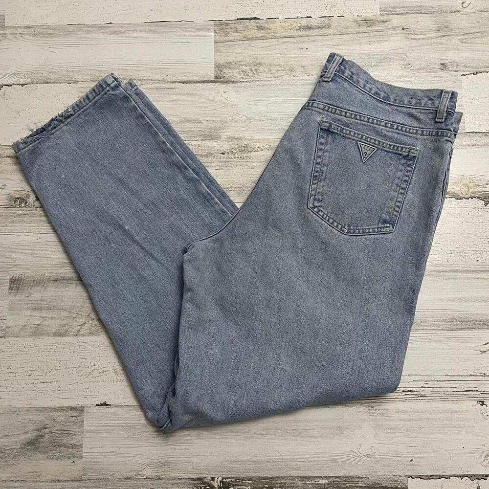 Vintage Guess Blue Denim Classic Western Distressed Jeans 38